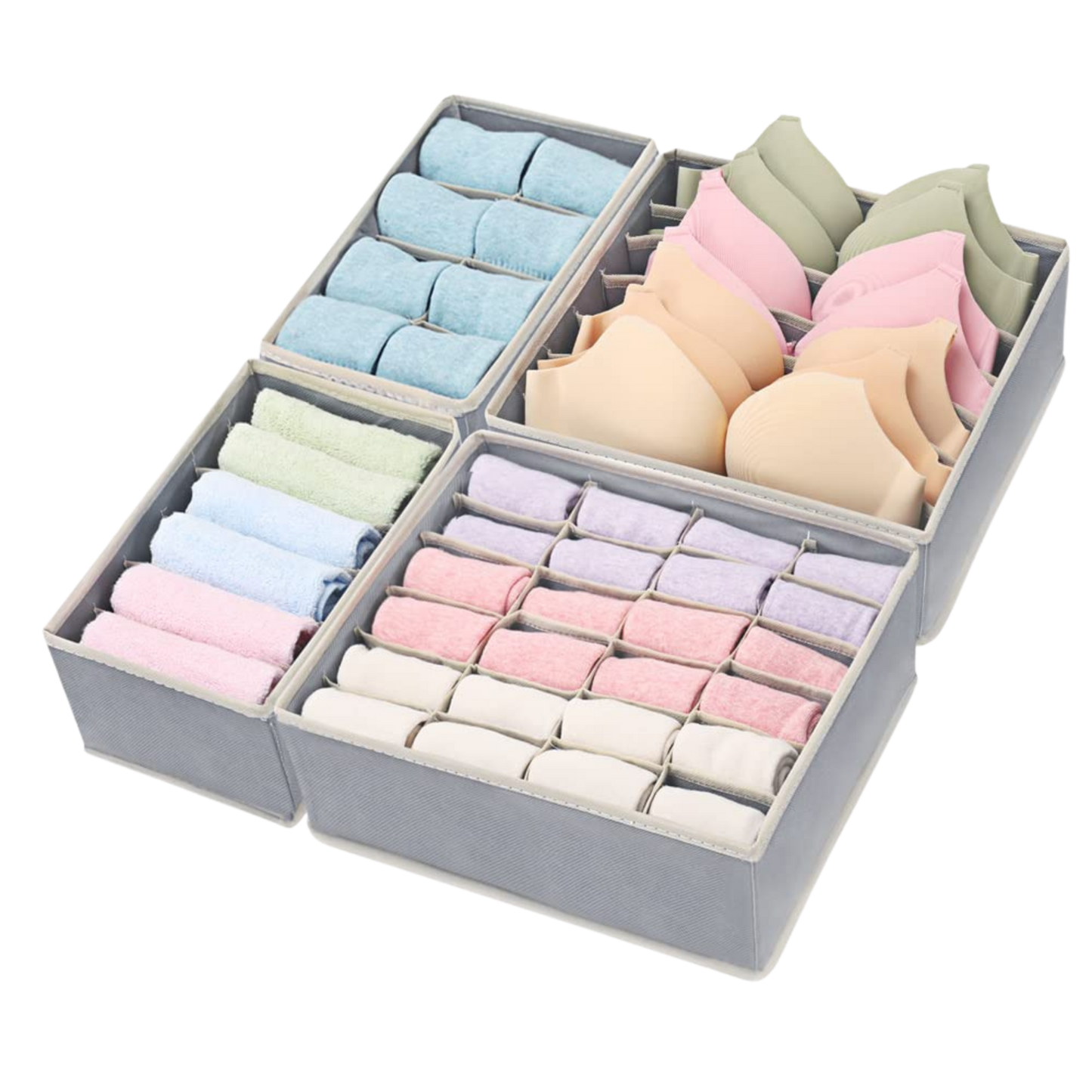 4 Pack Foldable Drawer Organizer