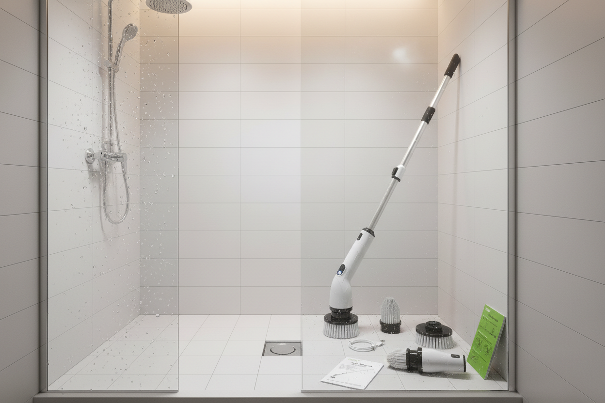 NovaBlend™ Pro Electric Spin Scrubber – Cordless IPX7 Waterproof Deep Cleaning Brush with 8 Replaceable Heads & LED Display | 450 RPM Power Scrubber