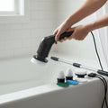 NovaBlend™ Compact Electric Spin Scrubber – 2-Speed Cordless Power Brush with 8 Heads & 90-Min Battery | Bathroom, Kitchen & Tile Deep Cleaner